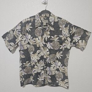 Mens Cooke Street Honolulu pineapple print alohahawaiian shirt large 100% cotton